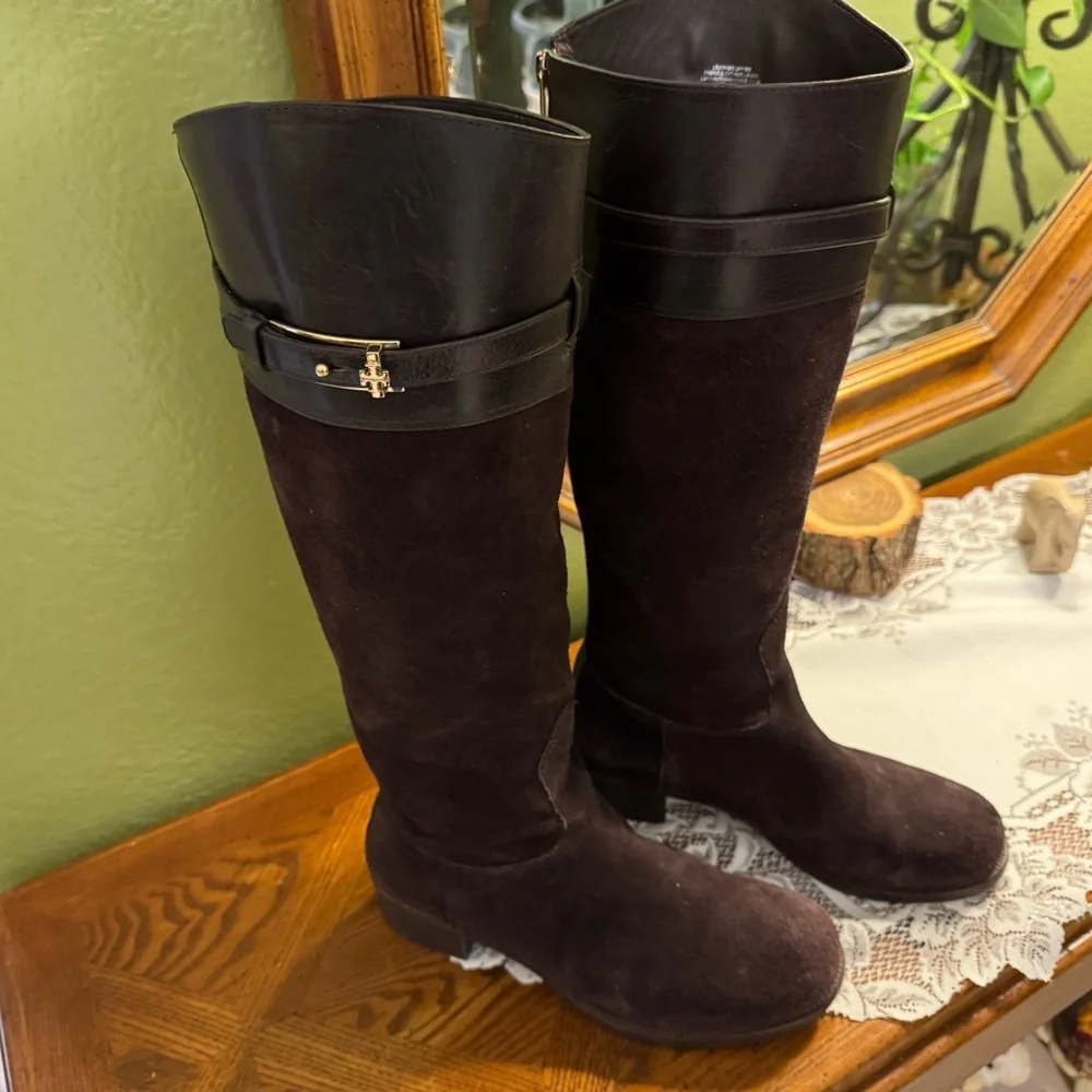 Tory Burch Suede Knee-High Boots